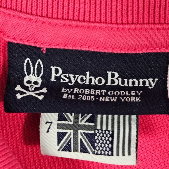 Psycho Bunny Polo Shirt Size 7 XL Pink Cotton Embroidered Bunny Logo Preppy - Picture 4 of 7